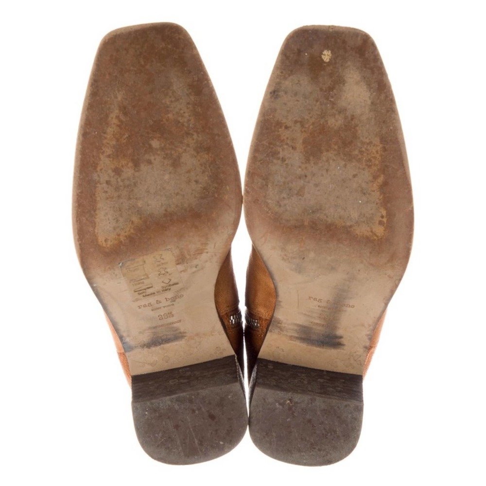 RAG & BONE Cinnamon Axel Suede Square Toe Western Ankle Bootie - Picture 7 of 7